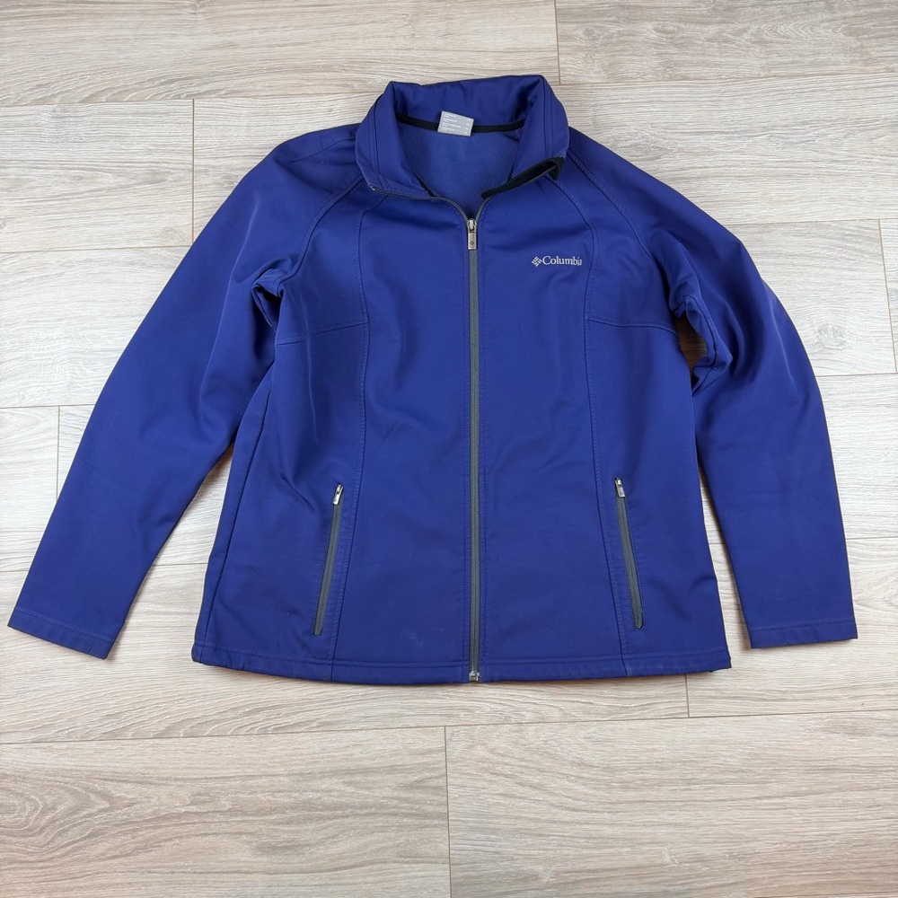 Columbia Royal Blue Fleece Softshell‎ Jacket Women’s XL Outdoor Gorpcore Hiking